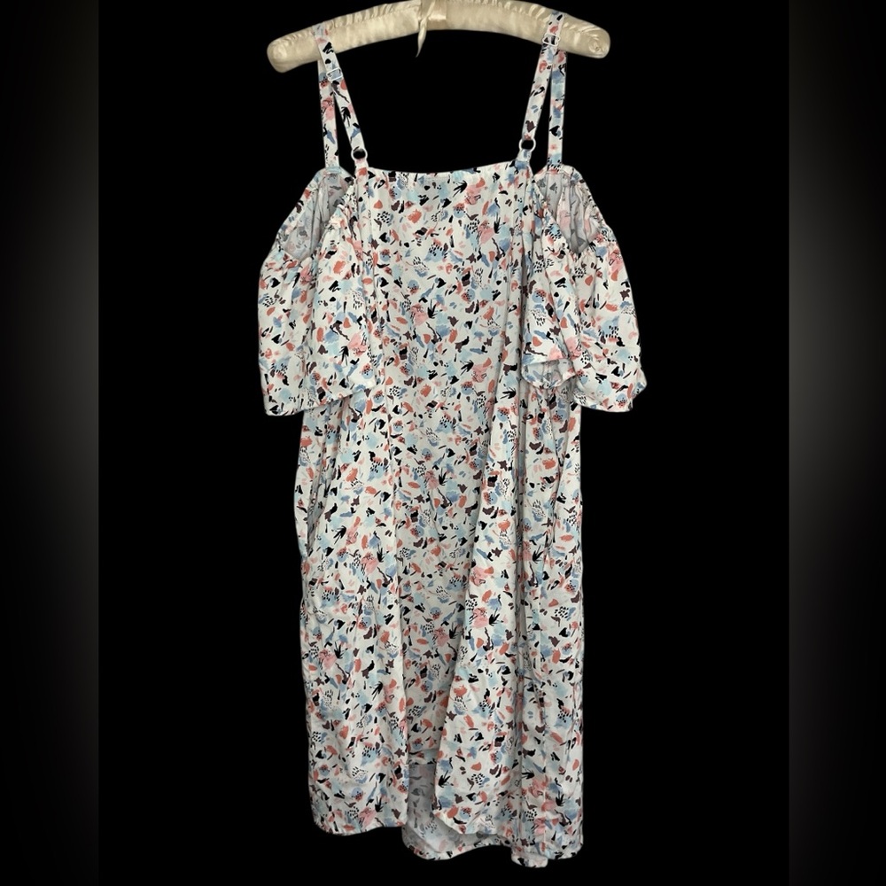 Torrid Mini Challis Cold Shoulder Trapeze Dress Sz 0 - Picture 8 of 9